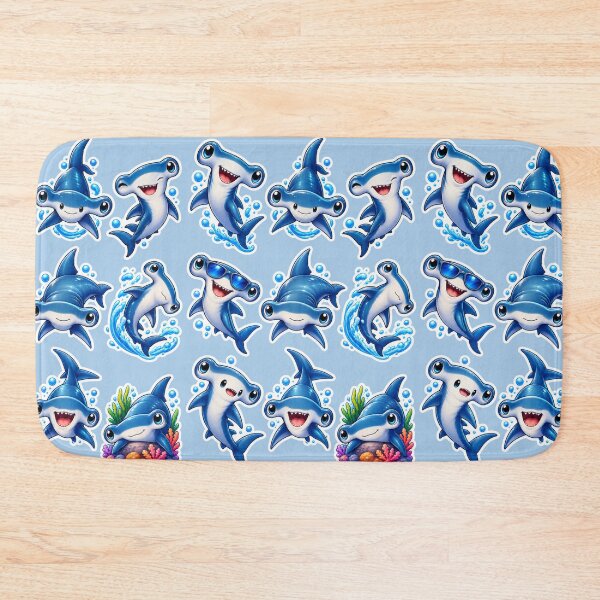 Item preview, Cute Kawaii Hammerhead Shark Stickers Pack of 9 designed and sold by KrishAuraa.