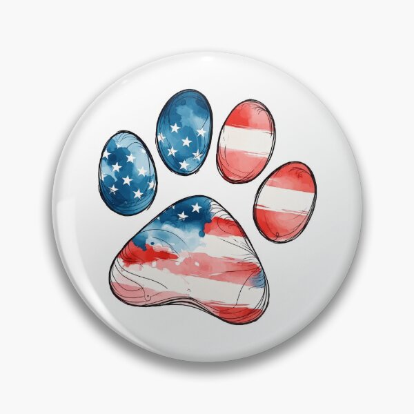 Item preview, American Flag Paw Print Watercolor Art designed and sold by SoyLamderma.