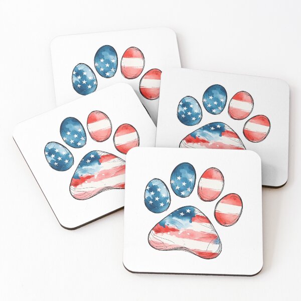 Item preview, American Flag Paw Print Watercolor Art designed and sold by SoyLamderma.