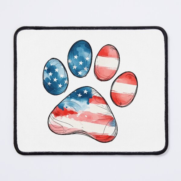 Item preview, American Flag Paw Print Watercolor Art designed and sold by SoyLamderma.