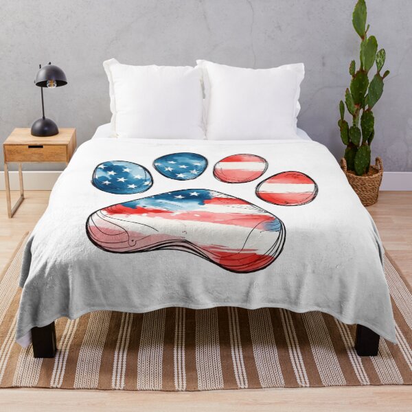 Item preview, American Flag Paw Print Watercolor Art designed and sold by SoyLamderma.
