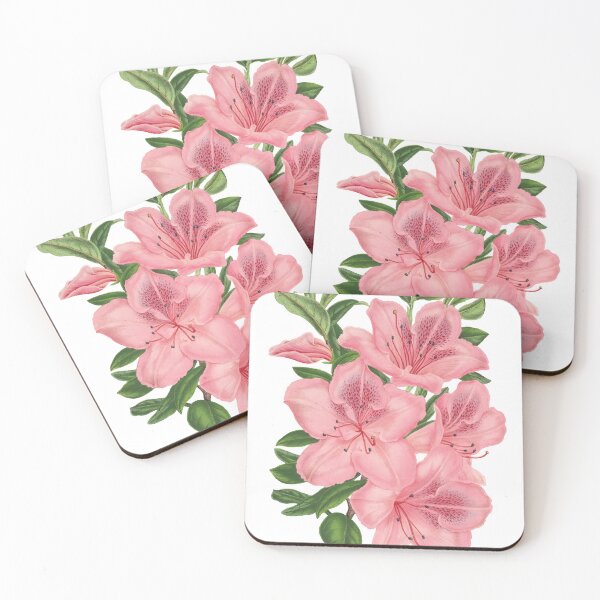 Item preview, pink azalea flower botanical art designed and sold by introvertarts.