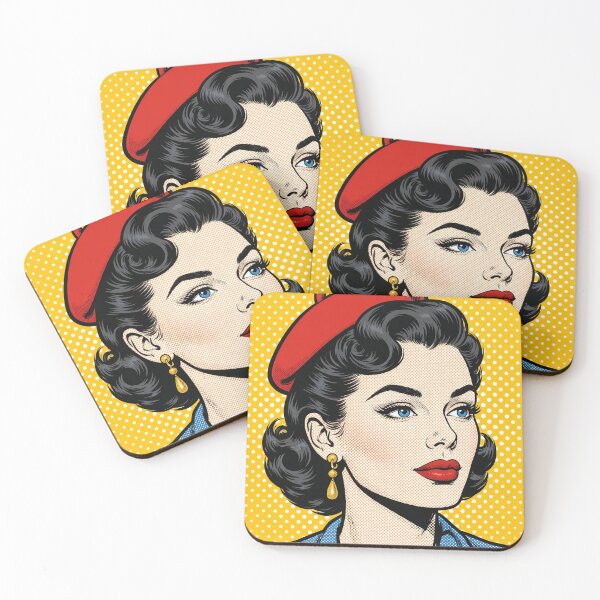 Item preview, Vintage French Girl in Red Beret - Pop Art Portrait designed and sold by MAISON SYLVIE.