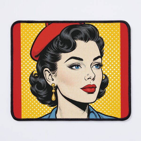 Item preview, Vintage French Girl in Red Beret - Pop Art Portrait designed and sold by MAISON SYLVIE.
