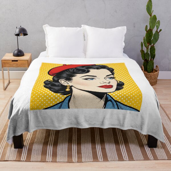 Item preview, Vintage French Girl in Red Beret - Pop Art Portrait designed and sold by MAISON SYLVIE.