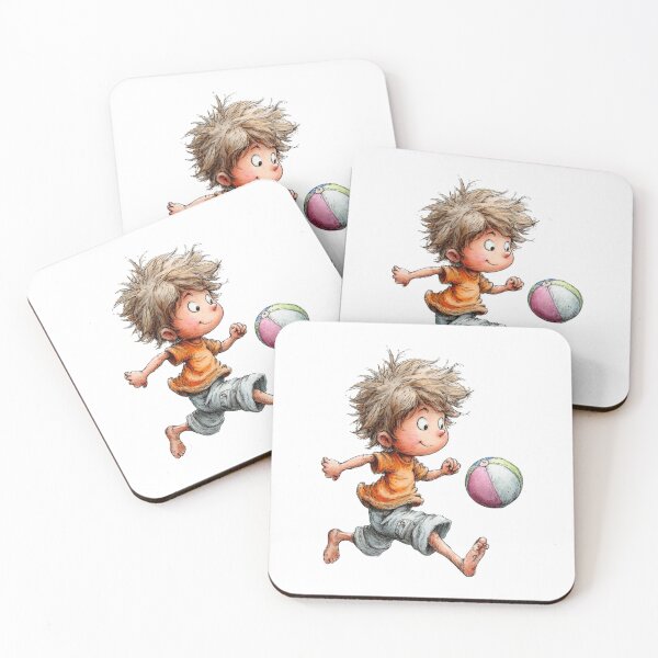 Item preview, Cute boy  with a ball – whimsical design designed and sold by Lines, forms and colors.