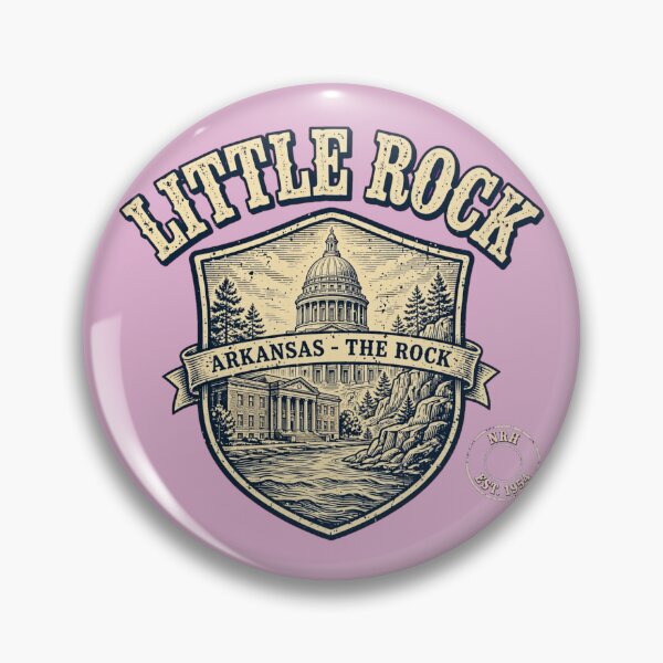 Item preview, Retro poster of Little Rock, Arkansas, vintage emblems designed and sold by Normandy Road Heritage.