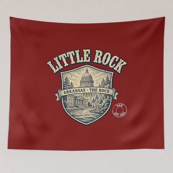 Item preview, Retro poster of Little Rock, Arkansas, vintage emblems designed and sold by Normandy Road Heritage.