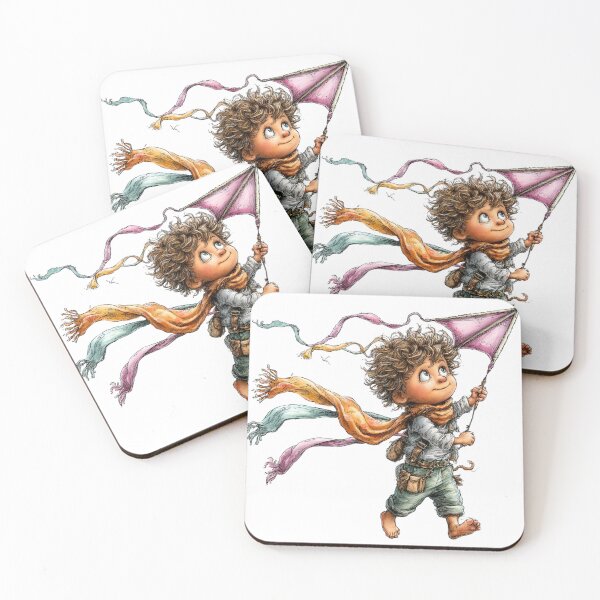 Item preview, Cute boy with a kite – whimsical design designed and sold by Lines, forms and colors.
