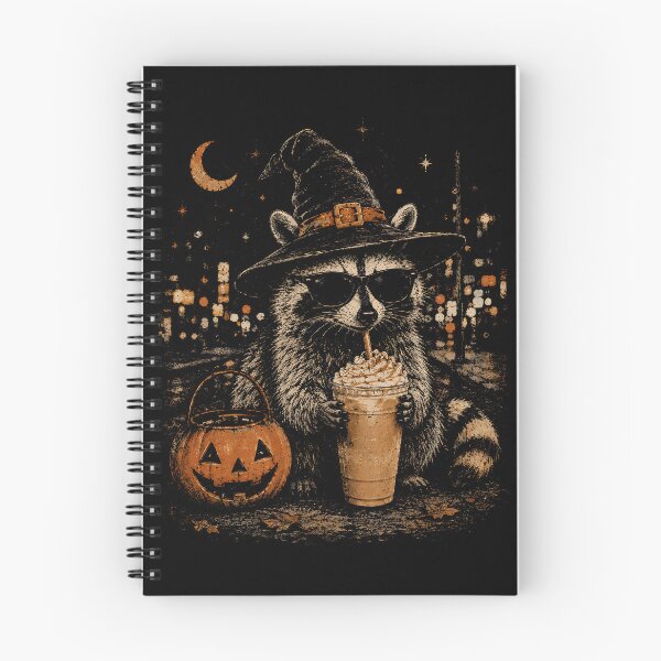 Item preview, Raccoon Drinking Pumpkin Spice Latte Fall Halloween Coffee designed and sold by DesignsByAnett.