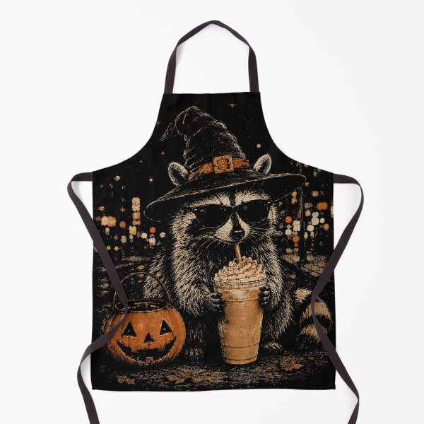 Item preview, Raccoon Drinking Pumpkin Spice Latte Fall Halloween Coffee designed and sold by DesignsByAnett.