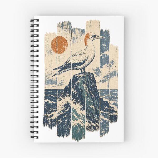 Item preview, Northern Gannet on the Sea Stack Wild Animal Nature Illustration designed and sold by VisualArtsOasis.