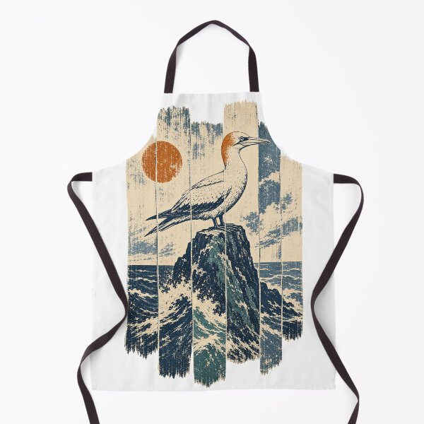 Item preview, Northern Gannet on the Sea Stack Wild Animal Nature Illustration designed and sold by VisualArtsOasis.