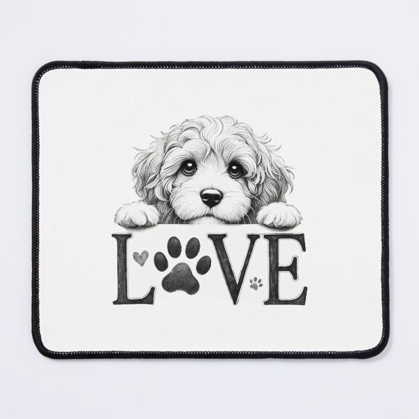 Item preview, Fluffy Puppy Love Sketch Paw Print Heart Art designed and sold by SoyLamderma.