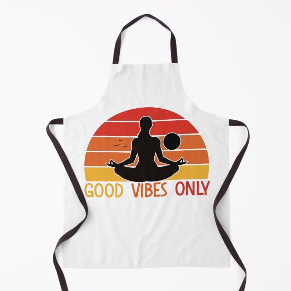 Item preview, Good Vibes Only Retro Sunset Meditation Yoga Silhouette designed and sold by Shopeon Designs.