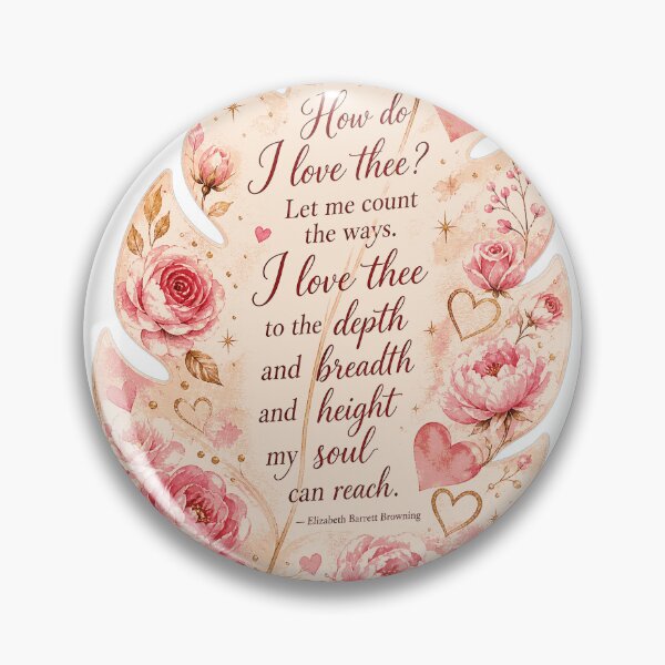 Item preview, How Do I Love Thee Romantic Feather Quote Poetry Design designed and sold by CozyPaletteShop.