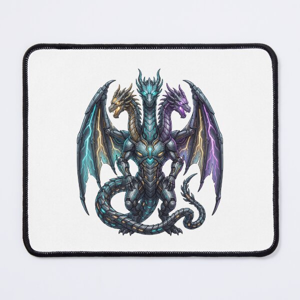 Item preview, Cyber Zmey Gorynych Three-Headed Dragon designed and sold by CalmFrameArt.