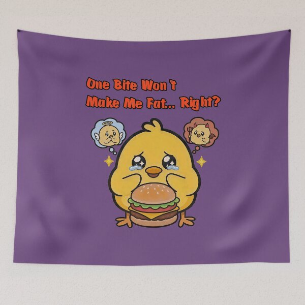 Item preview, One Bite Won’t Make Me Fat Funny Chick Burger designed and sold by INNERSELFART.