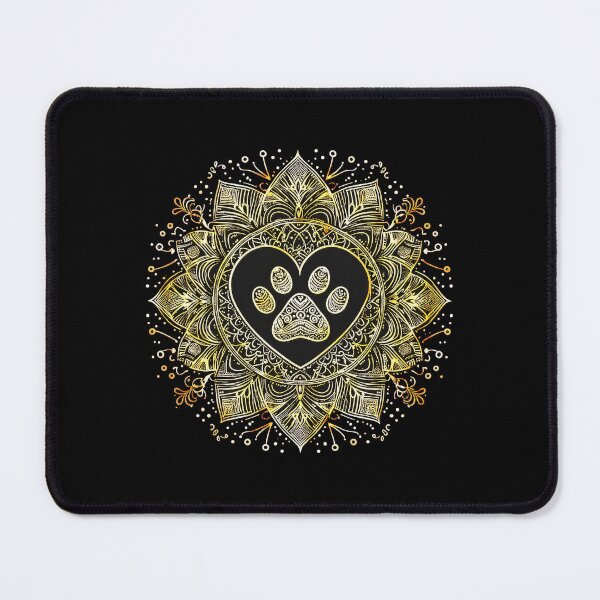 Item preview, Golden Paw Print Heart Mandala Art designed and sold by SoyLamderma.