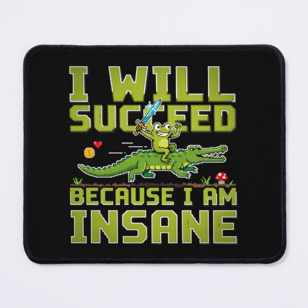 Item preview, I Will Succeed Pixel Frog Riding Alligator Video Game Meme designed and sold by Enea Kelo.