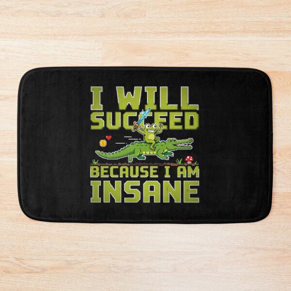 Item preview, I Will Succeed Pixel Frog Riding Alligator Video Game Meme designed and sold by Enea Kelo.