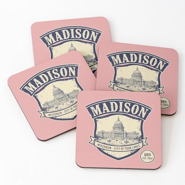 Item preview, Retro poster Madison Wisconsin vintage capital designed and sold by Normandy Road Heritage.