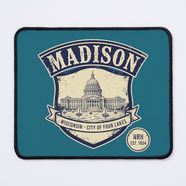 Item preview, Retro poster Madison Wisconsin vintage capital designed and sold by Normandy Road Heritage.