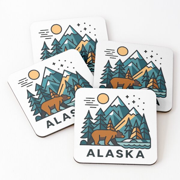 Item preview, Alaska Wilderness Travel Souvenir - Grizzly Bear & Snowy Mountain Art designed and sold by OzzFrequency.