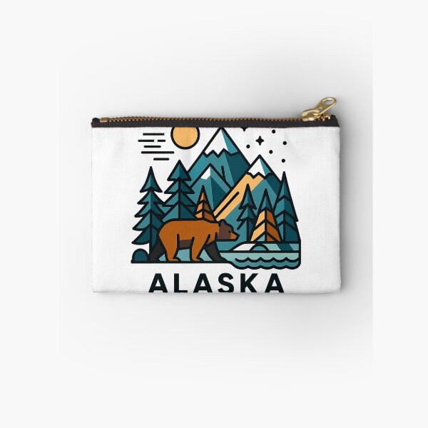 Item preview, Alaska Wilderness Travel Souvenir - Grizzly Bear & Snowy Mountain Art designed and sold by OzzFrequency.