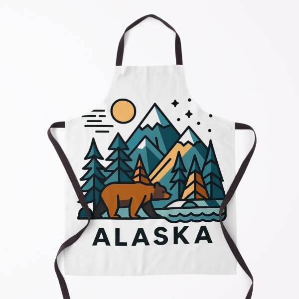 Item preview, Alaska Wilderness Travel Souvenir - Grizzly Bear & Snowy Mountain Art designed and sold by OzzFrequency.