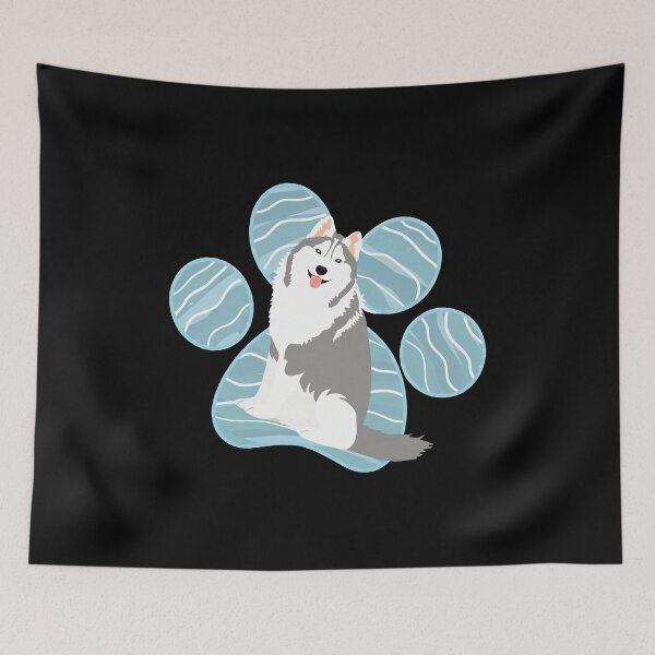 Item preview, Happy Husky Dog Paw Print Art designed and sold by SoyLamderma.