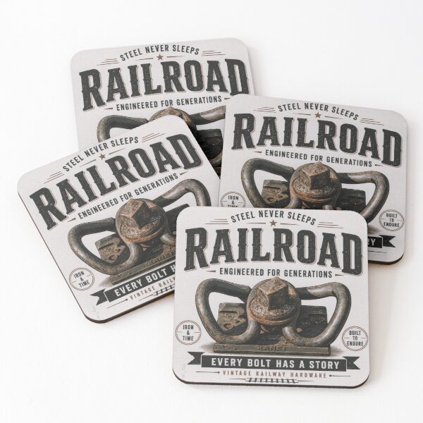 Item preview, 01 Vintage Railroad Hardware Steel Never Sleeps Industrial Design designed and sold by Crissavia.