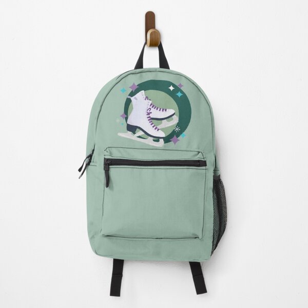 Item preview, Ice Skates retro bubble badge - green and lilac designed and sold by Home Cyn Home.