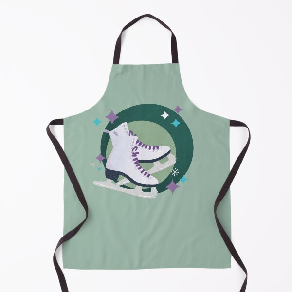 Item preview, Ice Skates retro bubble badge - green and lilac designed and sold by Home Cyn Home.