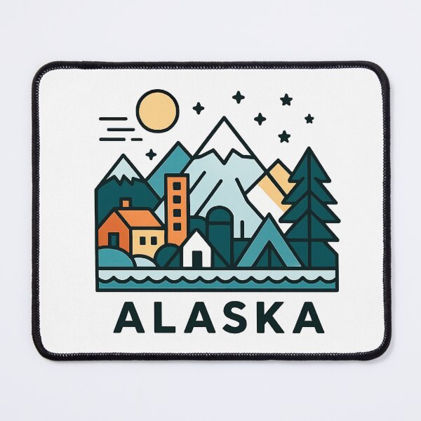Item preview, Alaska Wilderness Travel Souvenir - Grizzly Bear & Snowy Mountain Art designed and sold by OzzFrequency.