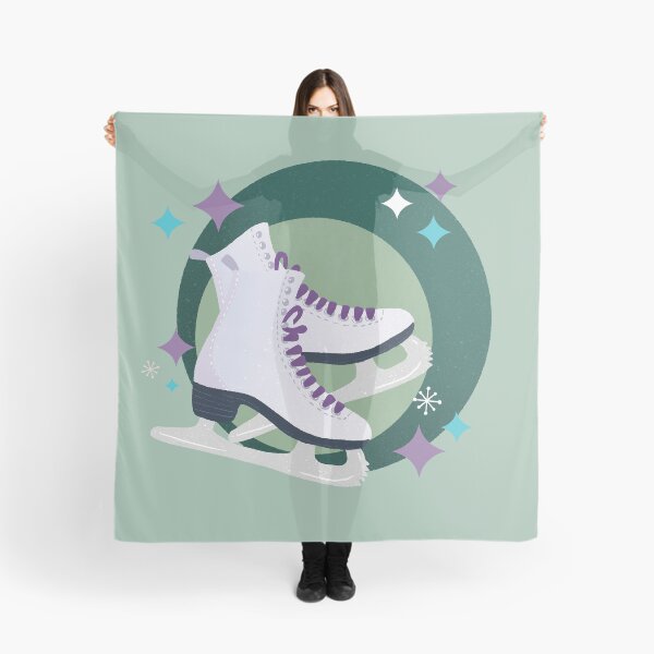 Item preview, Ice Skates retro bubble badge - green and lilac designed and sold by Home Cyn Home.