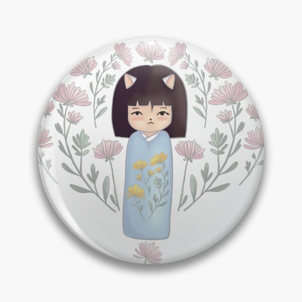 Item preview, Kokeshi Neko Dolls and Flower Field designed and sold by Nekogobido.