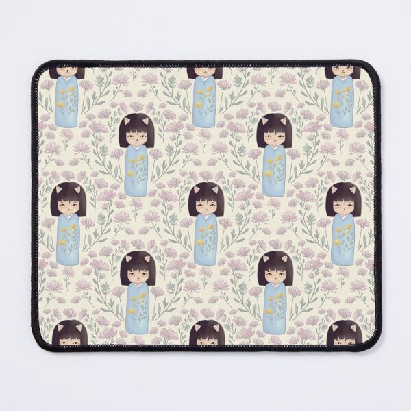 Item preview, Kokeshi Neko Dolls and Flower Field designed and sold by Nekogobido.