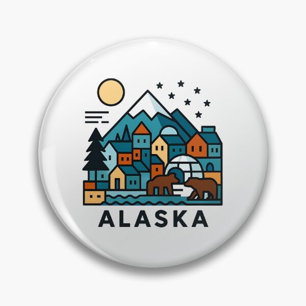 Item preview, Alaska Wilderness Travel Souvenir - Grizzly Bear & Snowy Mountain Art designed and sold by OzzFrequency.