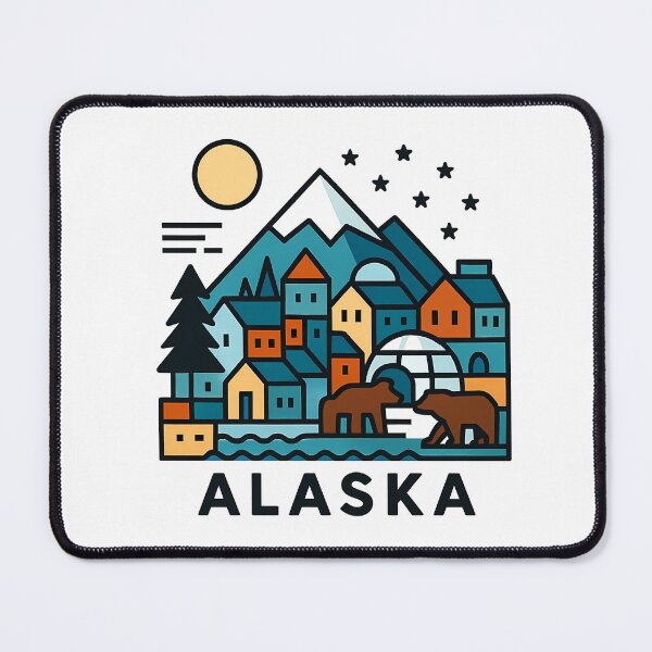Item preview, Alaska Wilderness Travel Souvenir - Grizzly Bear & Snowy Mountain Art designed and sold by OzzFrequency.