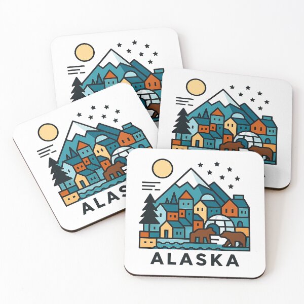 Item preview, Alaska Wilderness Travel Souvenir - Grizzly Bear & Snowy Mountain Art designed and sold by OzzFrequency.
