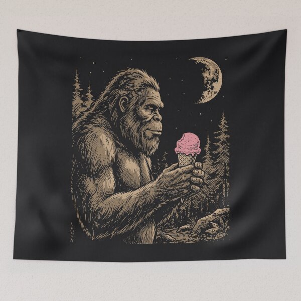Item preview, Bigfoot Ice Cream Cone Funny Sasquatch Moon Cryptid  designed and sold by Y-Vibes.