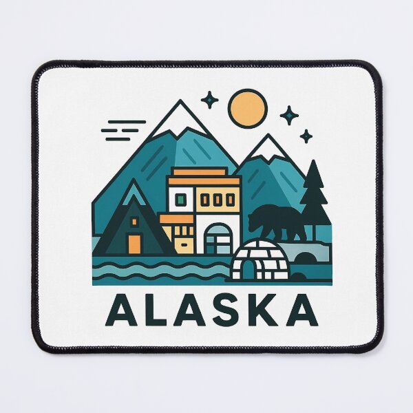 Item preview, Alaska Wilderness Travel Souvenir - Grizzly Bear & Snowy Mountain Art designed and sold by OzzFrequency.