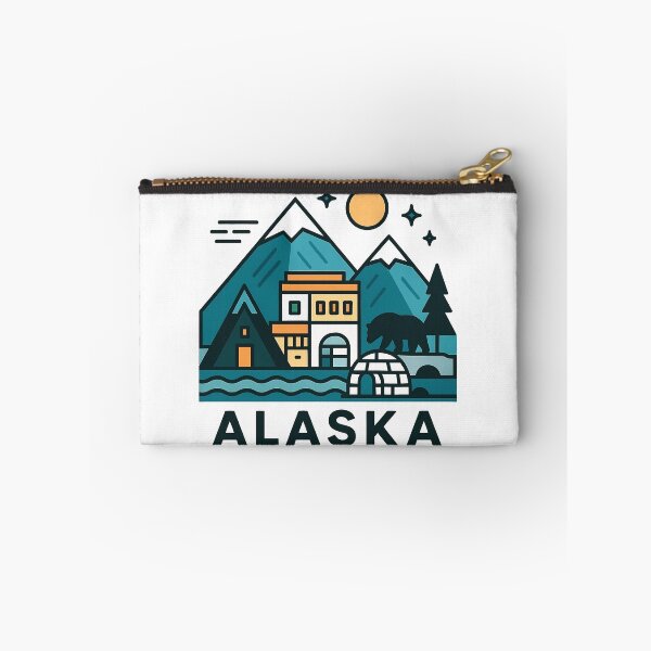 Item preview, Alaska Wilderness Travel Souvenir - Grizzly Bear & Snowy Mountain Art designed and sold by OzzFrequency.