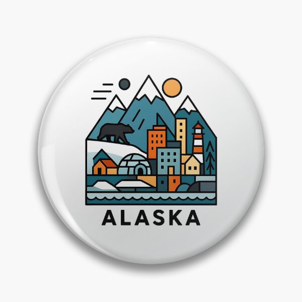Item preview, Alaska Wilderness Travel Souvenir - Grizzly Bear & Snowy Mountain Art designed and sold by OzzFrequency.