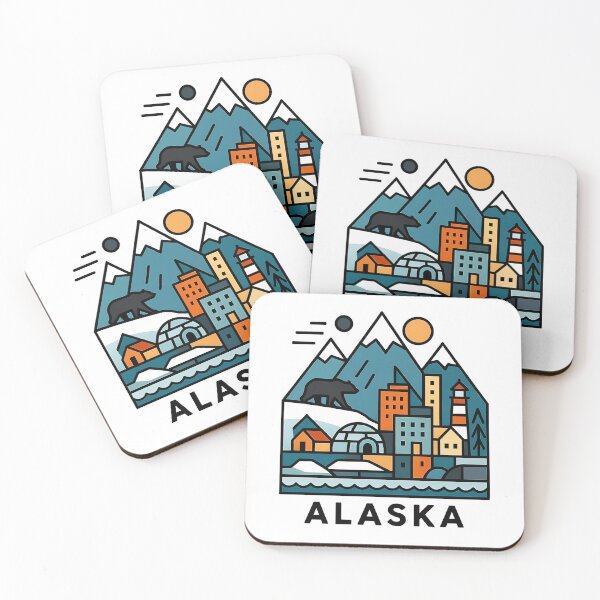 Item preview, Alaska Wilderness Travel Souvenir - Grizzly Bear & Snowy Mountain Art designed and sold by OzzFrequency.