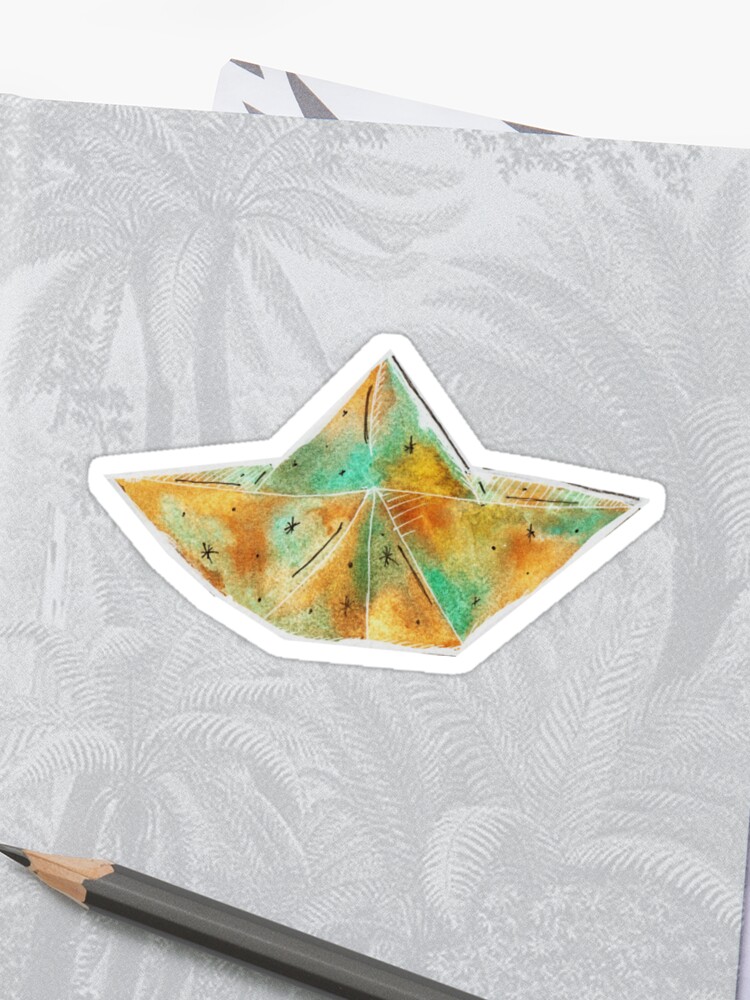 Origami Paper Boat Sticker