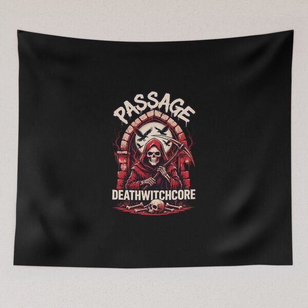 Item preview, Grim Reaper Scythe Stone Archway Passage Deathwitchcore Graphic designed and sold by Enea Kelo.