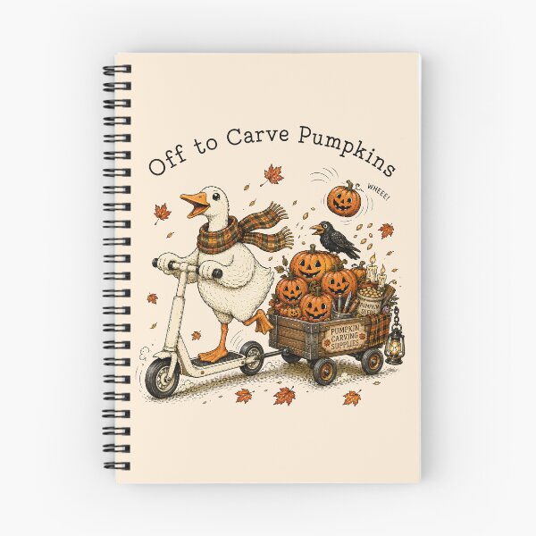 Item preview, Off to Carve Pumpkins Cute Silly Funny Goose Fall Halloween designed and sold by DesignsByAnett.