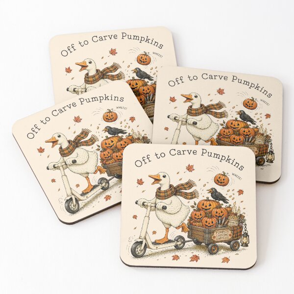 Item preview, Off to Carve Pumpkins Cute Silly Funny Goose Fall Halloween designed and sold by DesignsByAnett.